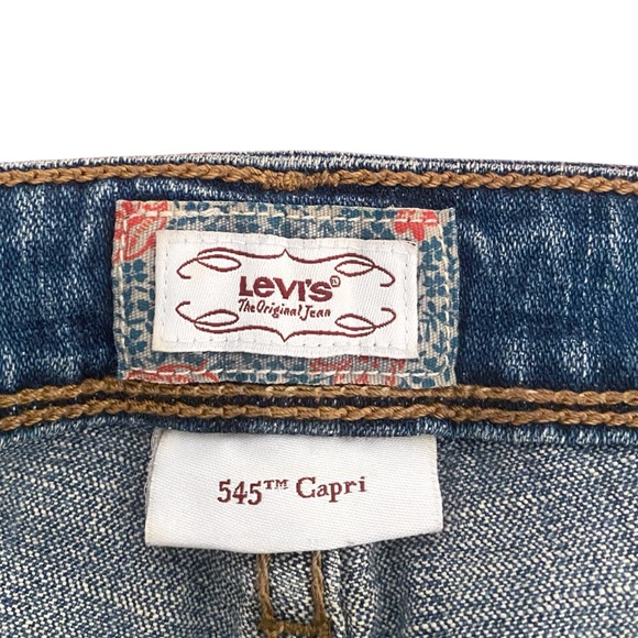 LEVI’S 545 Capri Jeans Mid-Rise Medium Wash - Picture 9 of 10